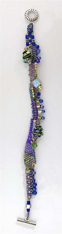 Purple Freeform Peyote Bracelet