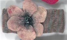 Rust, gray and pink Floral Headband