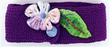 Purple Headband with White Flower
