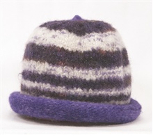 Purple and White Striped Hat