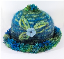 Teal Floral Hat
