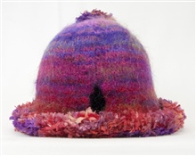 Red and Purple Pony Tail Hat