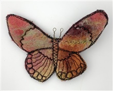 Rose Colored Butterfly Brooch