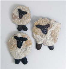 Felted Sheep Brooches