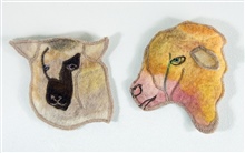 Felted Sheep Head Brooches
