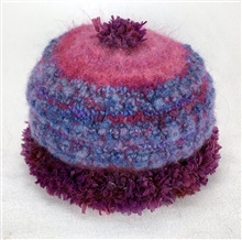 Pink and Blue Boucle Hat