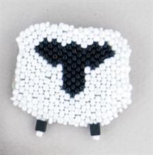 Beadwork Sheep Brooch