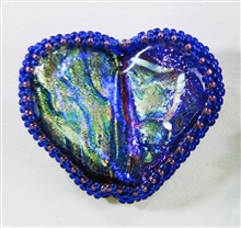 Blue Heart Brooch
