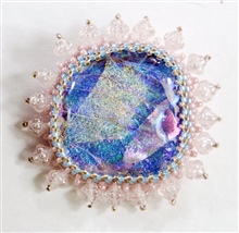Pink Lace Cabochon Brooch