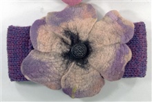 Purple Headband with Pale Pink Flower
