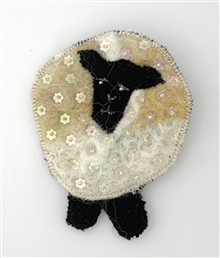 White Sheep Brooch