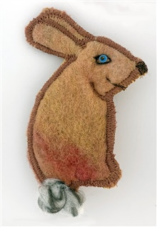 Tan Bunny Brooch