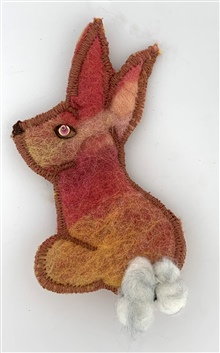 Pink Felt Bunny Brooch
