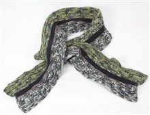 Gray Green Knit Scarf