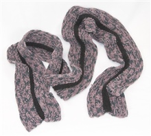 Pink Gray Knit Scarf