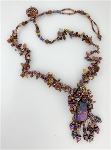 Brown and Purple Adjustable Necklace