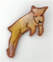 Yellow Leaping Lamb Brooch