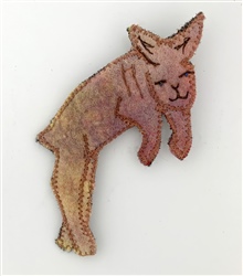 Pink Leaping Lamb Brooch