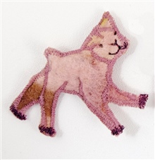 Pink Frolicking Lamb Brooch