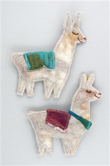 Felted llama/alpaca Brooches