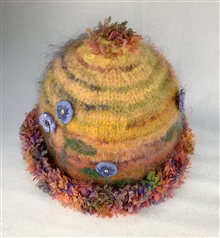 H1403 Yellow and Peach Garden Hat