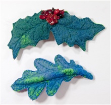 Felted Leaf Barrettes