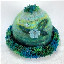 Blue and green stone flower Hat