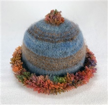 Blue and brown striped hat