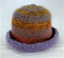 Large Purple and Orange striped Hat